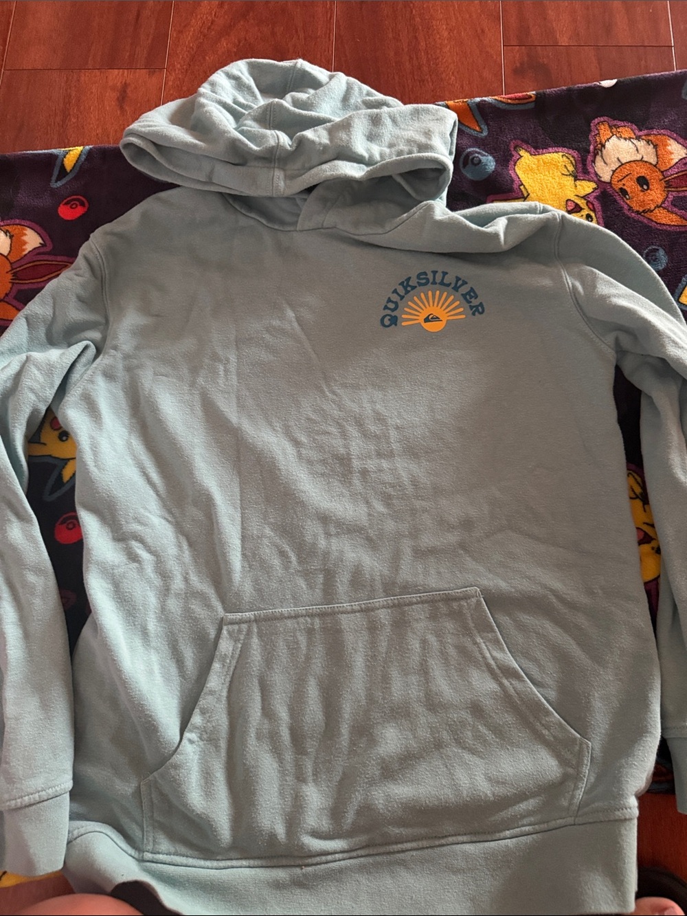 Quiksilver girls  teal  Crewneck Hoodie with Sun Logo